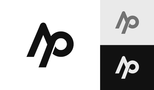 Letter AP initial monogram logo design