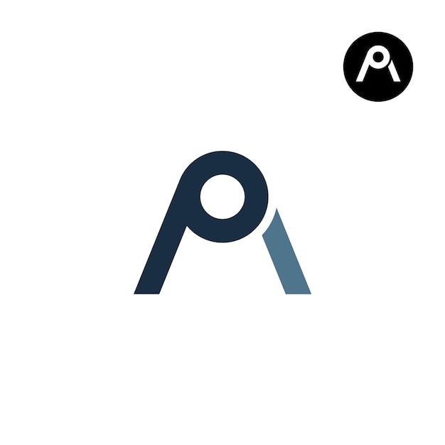 手紙 AP PA モノグラム ロゴ デザイン