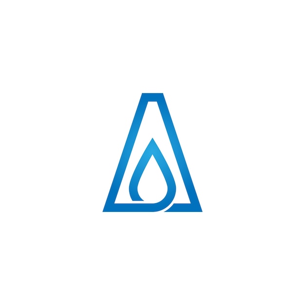 letter a for aqua or water line logo