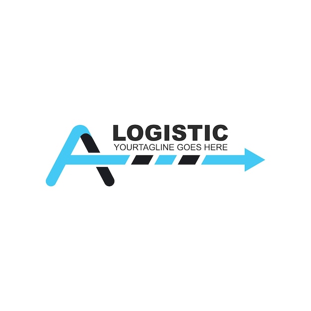 Vettore un modello di progettazione dell'illustrazione dell'icona di vettore di affari della logistica della freccia della lettera