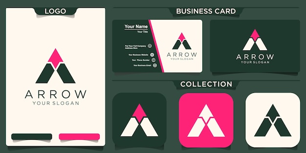 Letter a arrow logo design template inspiration