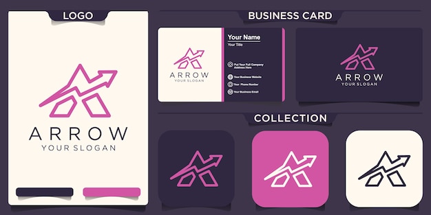 Letter a arrow logo design template inspiration