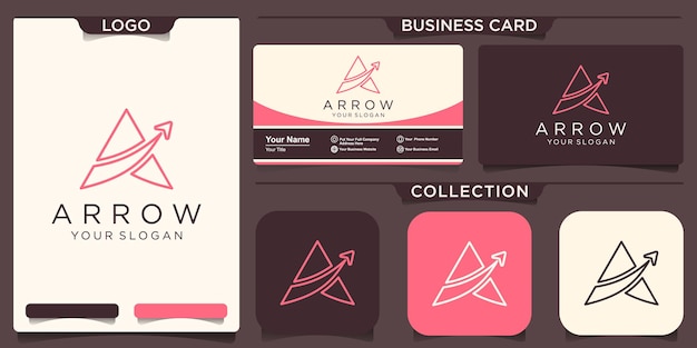 Letter A arrow logo icon design template elements.