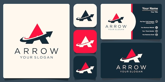 Letter a arrow logo icon design template elements.