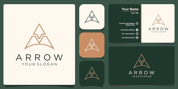 Letter A arrow logo icon design template elements