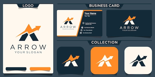 Letter A Arrow Logo Template Illustration Design.