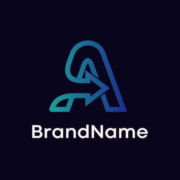 Letter A Arrow Modern Logo Design