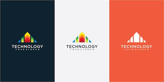 Letter A arrow up tech logo design concept letter A technology logo design inspiration