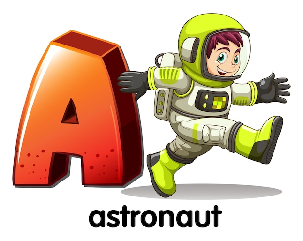 A letter A for astronaut