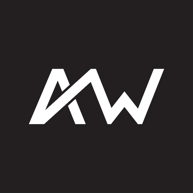 字母 aw 矢量設計模板