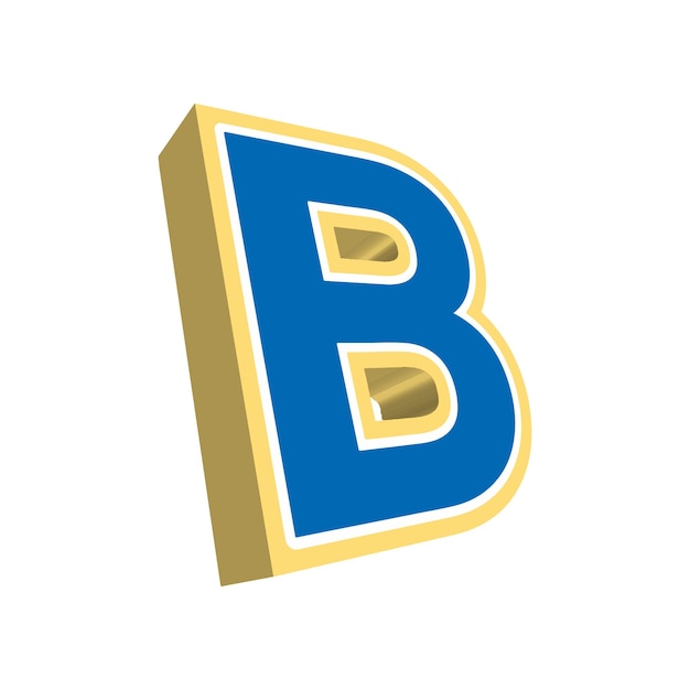 Letter B 3D design vector