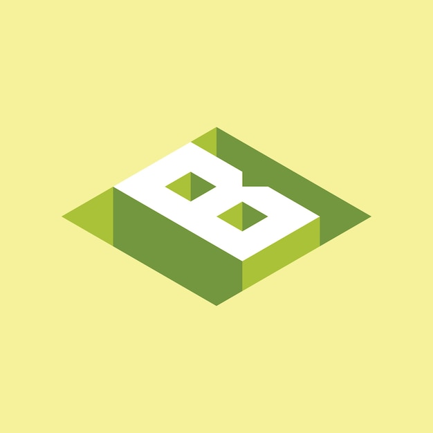 Letter B 3d Isometric logo icon