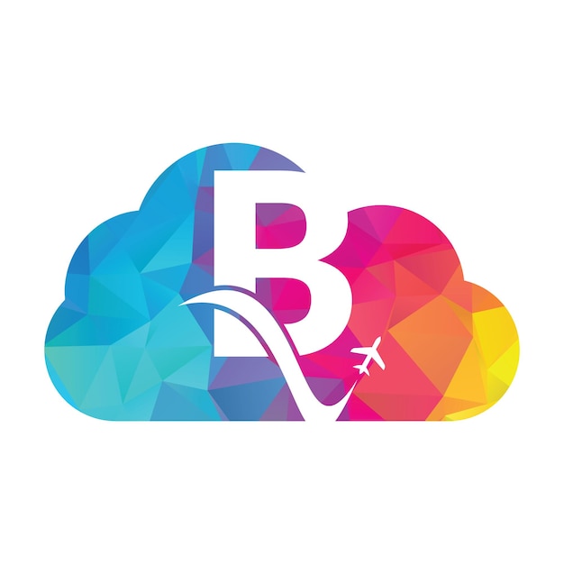 Lettera b air travel logo design template b lettera e vettore icona del disegno del logo dell'aereo