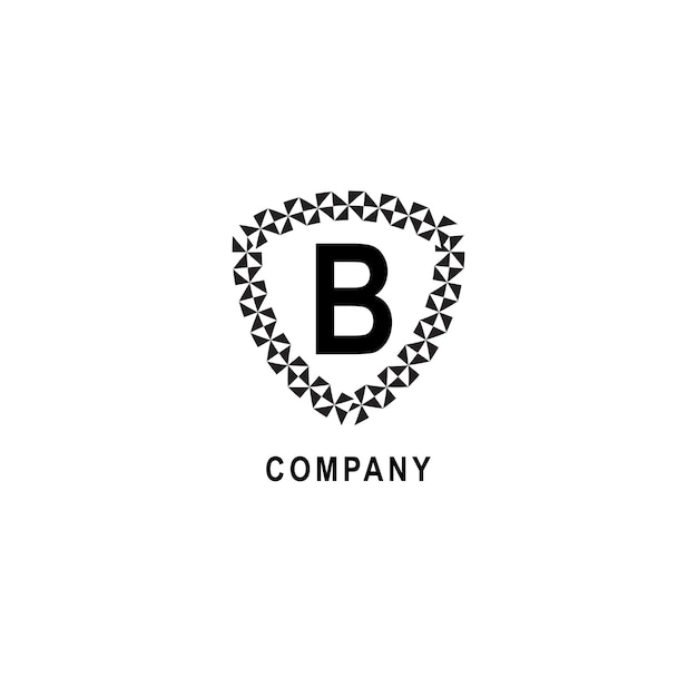 Letter B alphabetic logo deisgn template Insurance company logo concept Geometric shield sign illustration isolated on white background