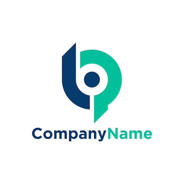 Vettore un logo della lettera b e b con un logo blu e verde