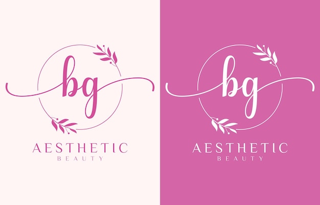 letter b beauty logo with flourish ornament