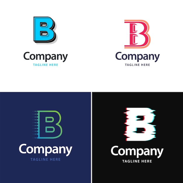 Letter B 빅 로고 팩 디자인 귀하의 비즈니스를 위한 크리에이티브 모던 로고 디자인
