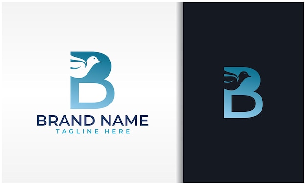 Vector letter b bird logo