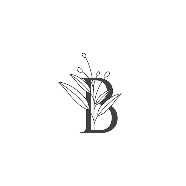 Vector letter b bloem botanisch vrouwelijk logo ontwerp grafische vector