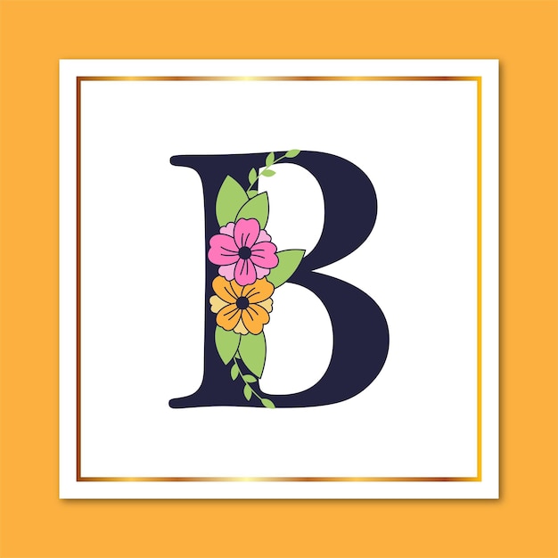 Letter B Bloemen Elegant Decoratief Logo