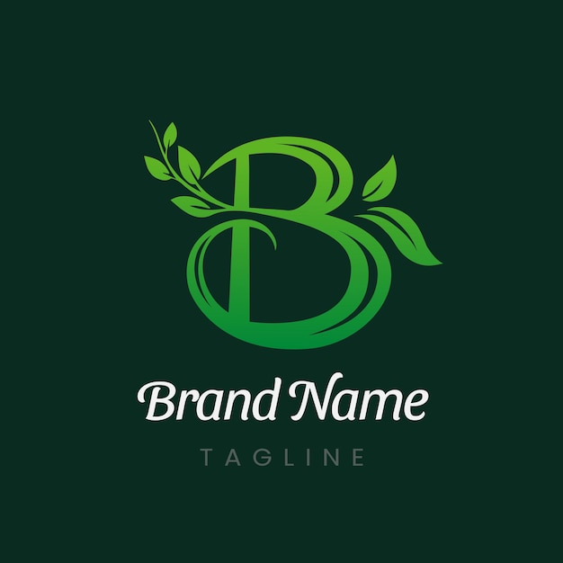 Vector letter b branch tree natural leaf logo design vector