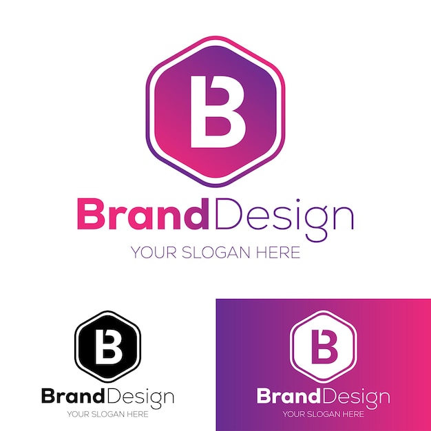 편지 B 브랜드 디자인 벡터 로고 디자인 서식 파일