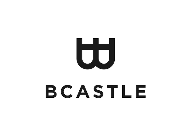 Illustrazione vettoriale di design del logo del castello della lettera b