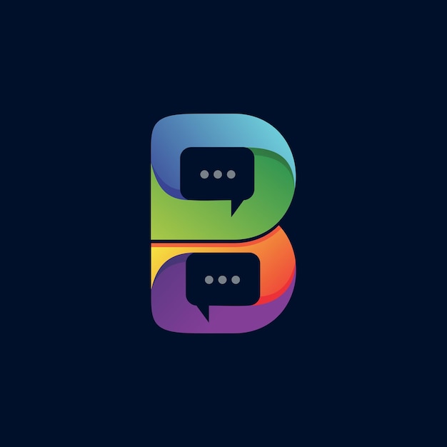 Letter b chat-logo-ontwerp