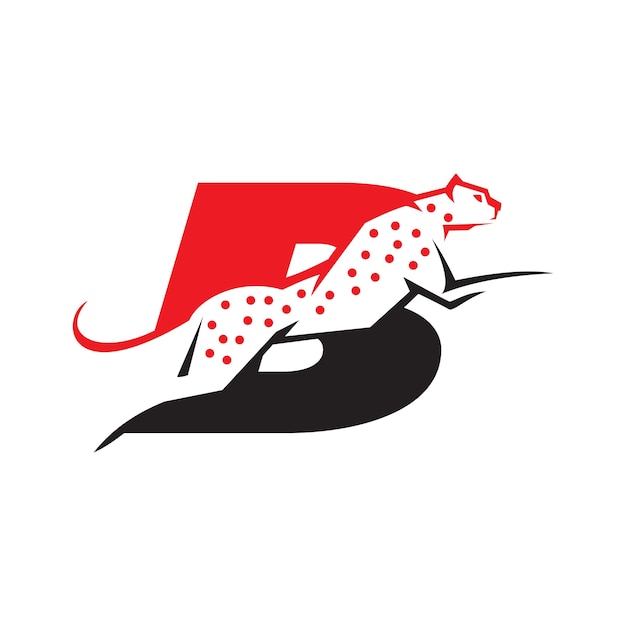 Вектор Письмо b cheetah logo