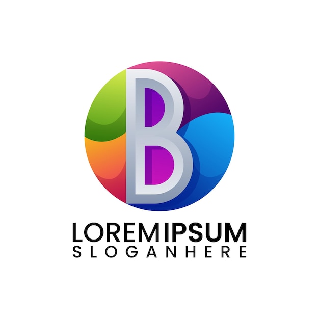 Logo colorato del cerchio della lettera b