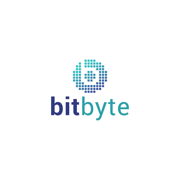 Буква b креативный современный пунктирный логотип технологической безопасности