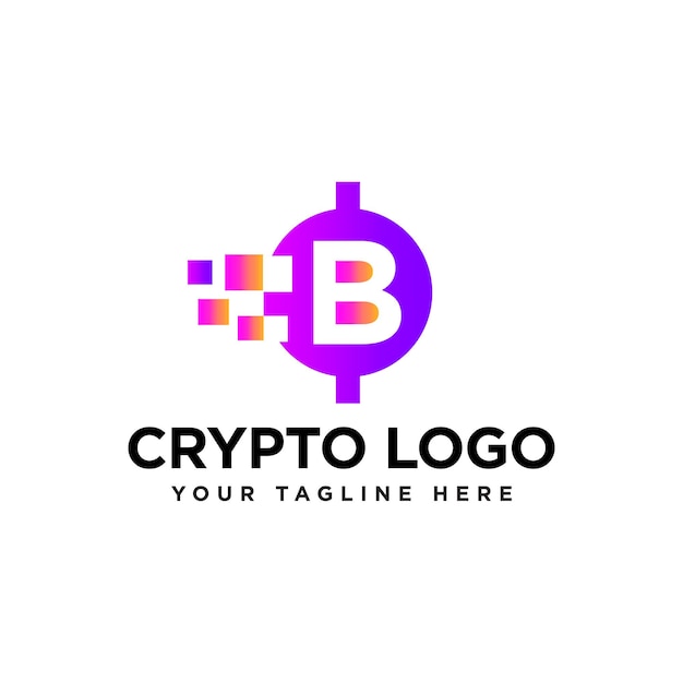 Lettera b criptovaluta logo design vettore moder tech logo criptovaluta logo