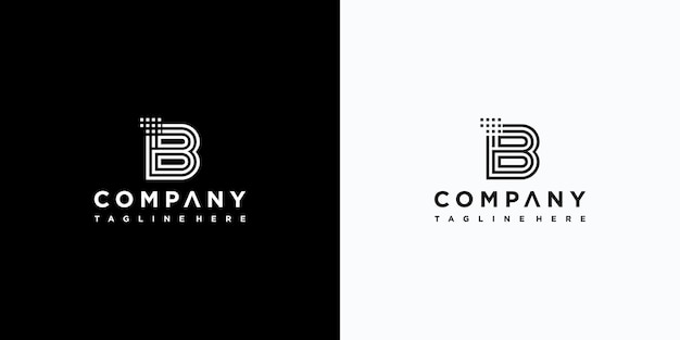 Letter b digitaal logo-ontwerp Premium Vector