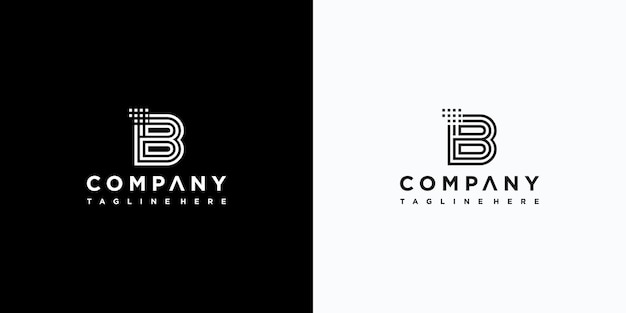 Design del logo digitale della lettera b vettore premium