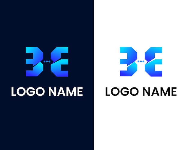 letter b and e with chat logo design template