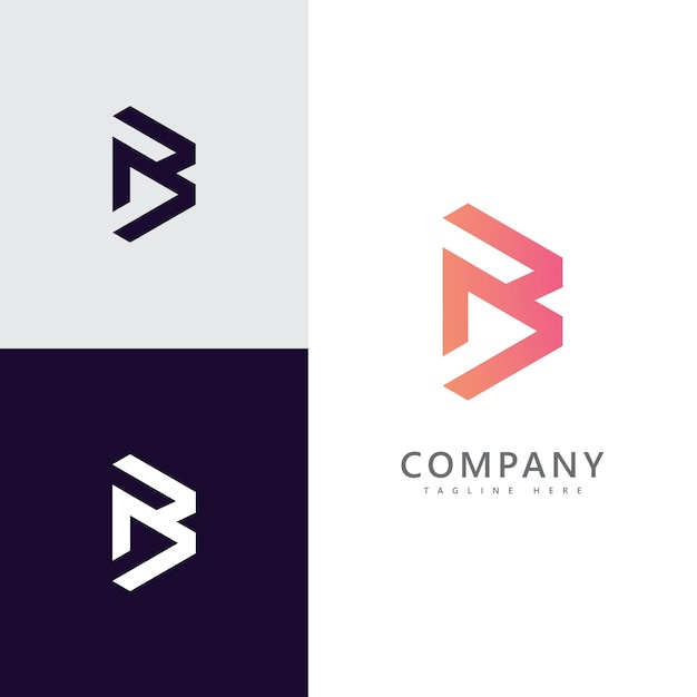 Letter b. emblem, logo and identity icon templates