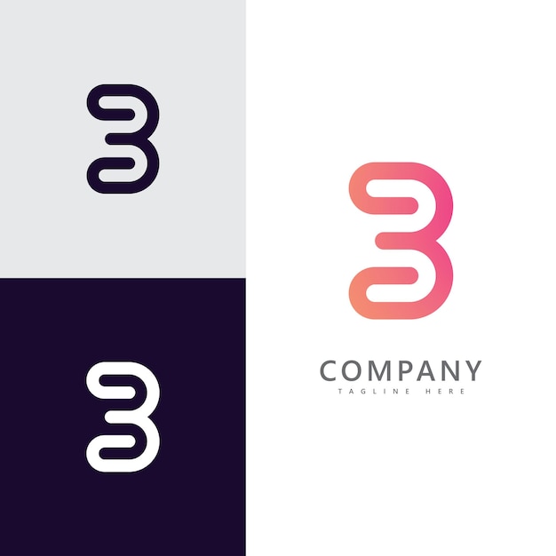 Letter B. Emblem, logo and identity icon templates