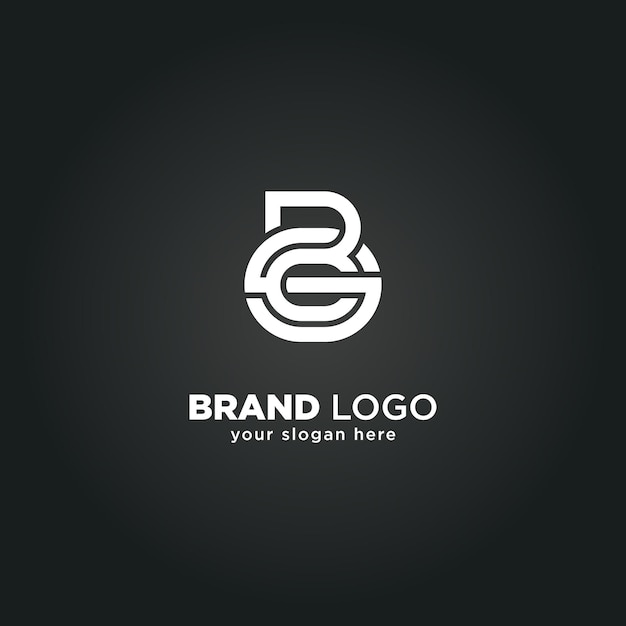 Letter B en S Monogram Logo met zwarte achtergrond