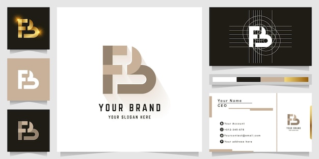 Letter B or FB monogram logo with business card design