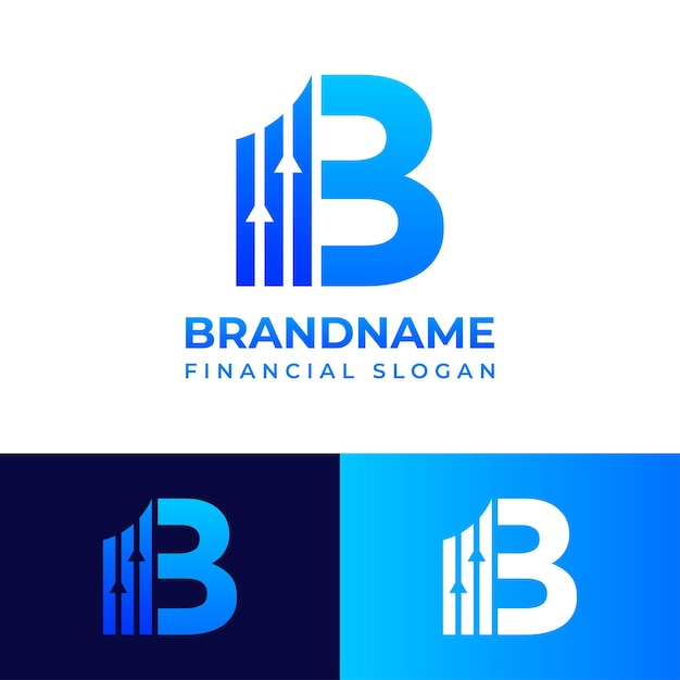 Letter B Financial Chart-logo geschikt voor elk bedrijf gerelateerd aan Financial met B-initialen