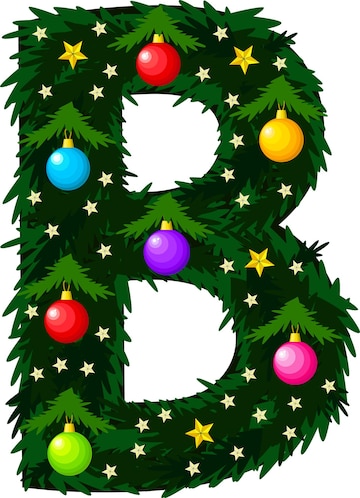 Premium Vector  The letter b the font is made in the form of a christmas  tree