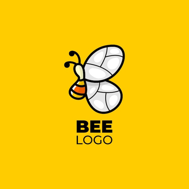 蜂のロゴデザインの文字b