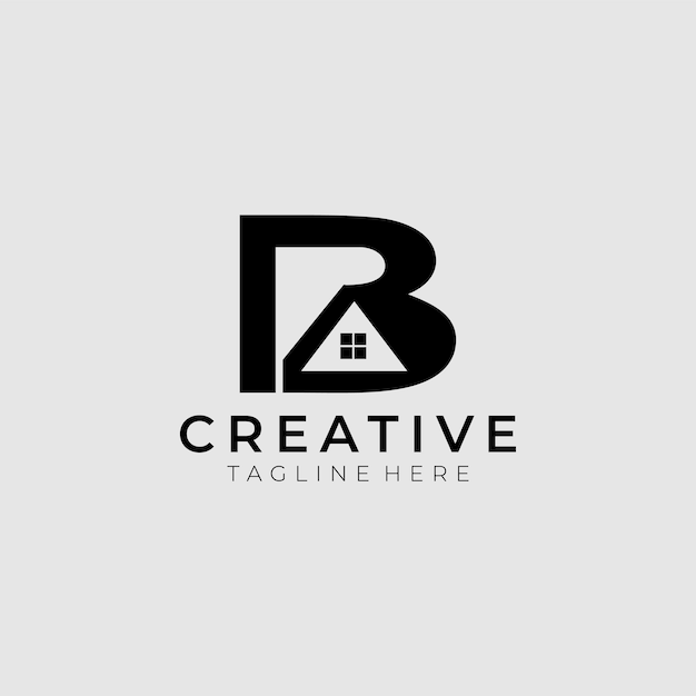 Letter b huis logo ontwerp