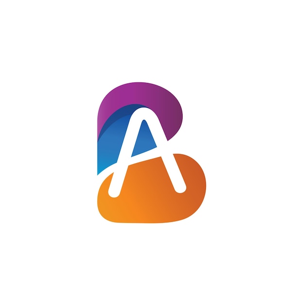 Letter a and b isolated in gradient logo design