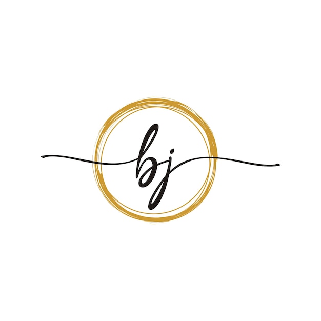 Letter B J Initial Beauty Logo Template