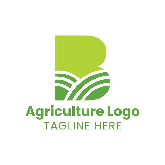 Letter B landbouw Logo. Logo landbouwbedrijf gebaseerd op alfabet