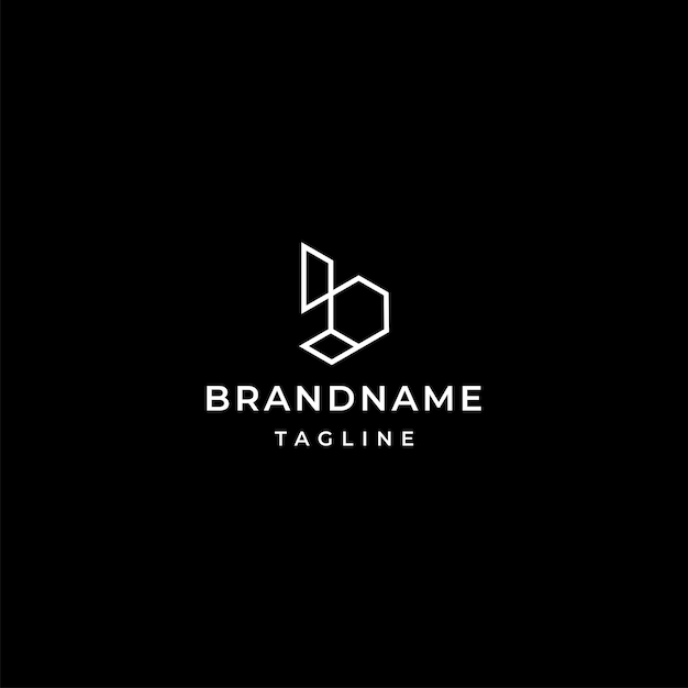 Vector letter b line art logo design template