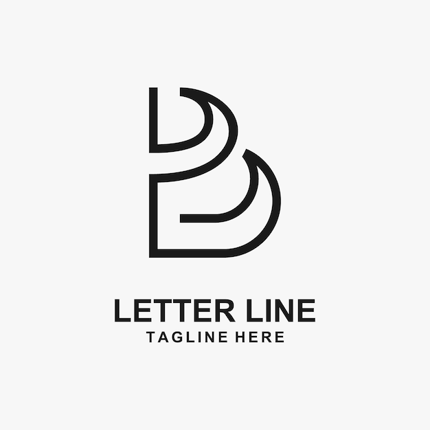 Letter B line logo design