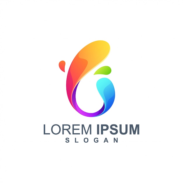 Lettera b logo design colore pieno