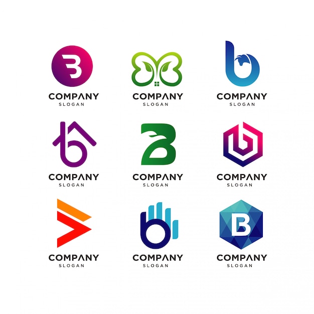 Vector letter b logo design templates